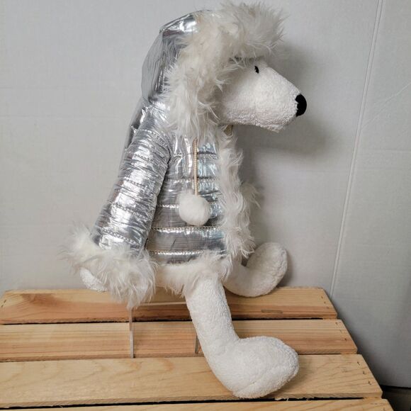 Bath & Body Works White Polar Bear "Igloo" w/ Silver Hooded Jacket - Picture 3 of 8